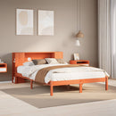 seng med reol uden madras 135x190cm massivt fyrretræ gyldenbrun