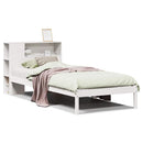 seng med reol uden madras 75x190 cm massivt fyrretræ hvid