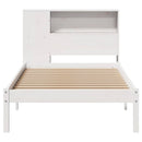 seng med reol uden madras 75x190 cm massivt fyrretræ hvid