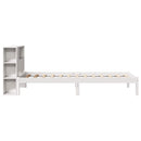 seng med reol uden madras 75x190 cm massivt fyrretræ hvid