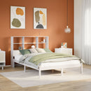 seng med reol uden madras 160x200 cm massivt fyrretræ hvid