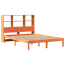 seng med reol uden madras 140x190cm massivt fyrretræ gyldenbrun