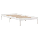 seng med reol uden madras 90x200 cm massivt fyrretræ hvid