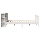 seng med reol uden madras 135x190 cm massivt fyrretræ hvid
