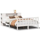 seng med reol uden madras 140x190 cm massivt fyrretræ hvid