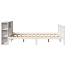 seng med reol uden madras 140x190 cm massivt fyrretræ hvid