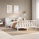 seng med reol uden madras 140x200 cm massivt fyrretræ hvid