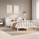 seng med reol uden madras 150x200 cm massivt fyrretræ hvid