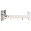 seng med reol uden madras 160x200 cm massivt fyrretræ hvid