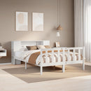 seng med reol uden madras 160x200 cm massivt fyrretræ hvid