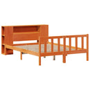 seng med reol uden madras 140x190cm massivt fyrretræ gyldenbrun