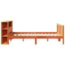 seng med reol uden madras 140x190cm massivt fyrretræ gyldenbrun