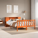 seng med reol uden madras 140x200cm massivt fyrretræ gyldenbrun