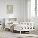 seng med reol uden madras 75x190 cm massivt fyrretræ hvid