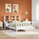 seng med reol uden madras 160x200 cm massivt fyrretræ hvid