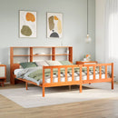 seng med reol uden madras 200x200cm massivt fyrretræ gyldenbrun