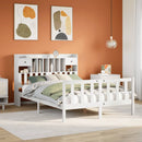 seng med reol uden madras 140x190 cm massivt fyrretræ hvid