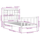seng med reol uden madras 100x200 cm massivt fyrretræ