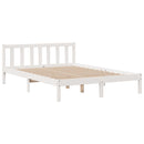 seng med reol uden madras 140x200 cm massivt fyrretræ hvid