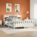 seng med reol uden madras 180x200 cm massivt fyrretræ hvid