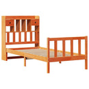 seng med reol uden madras 75x190 cm massivt fyrretræ gyldenbrun
