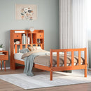 seng med reol uden madras 75x190 cm massivt fyrretræ gyldenbrun
