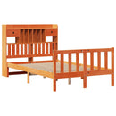 seng med reol uden madras 135x190cm massivt fyrretræ gyldenbrun