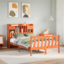 seng med reol uden madras 135x190cm massivt fyrretræ gyldenbrun