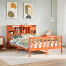 seng med reol uden madras 150x200cm massivt fyrretræ gyldenbrun