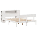 seng med reol uden madras 135x190 cm massivt fyrretræ hvid
