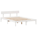seng med reol uden madras 135x190 cm massivt fyrretræ hvid