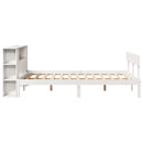 seng med reol uden madras 135x190 cm massivt fyrretræ hvid