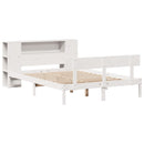 seng med reol uden madras 140x190 cm massivt fyrretræ hvid