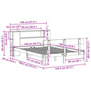 seng med reol uden madras 140x190 cm massivt fyrretræ hvid