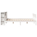 seng med reol uden madras 140x200 cm massivt fyrretræ hvid