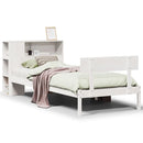 seng med reol uden madras 75x190 cm massivt fyrretræ hvid