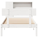seng med reol uden madras 75x190 cm massivt fyrretræ hvid