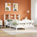seng med reol uden madras 160x200 cm massivt fyrretræ hvid
