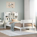 seng med reol uden madras 75x190 cm massivt fyrretræ hvid