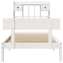 seng med reol uden madras 90x190 cm massivt fyrretræ hvid
