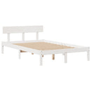 seng med reol uden madras 135x190 cm massivt fyrretræ hvid