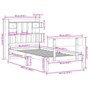 seng med reol uden madras 90x200 cm massivt fyrretræ