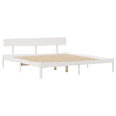 seng med reol uden madras 180x200 cm massivt fyrretræ hvid