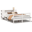 seng med reol uden madras 140x190 cm massivt fyrretræ hvid