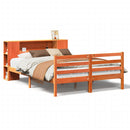 seng med reol uden madras 135x190cm massivt fyrretræ gyldenbrun