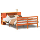 seng med reol uden madras 140x190cm massivt fyrretræ gyldenbrun