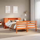 seng med reol uden madras 140x200cm massivt fyrretræ gyldenbrun