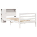 seng med reol uden madras 75x190 cm massivt fyrretræ hvid