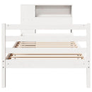 seng med reol uden madras 75x190 cm massivt fyrretræ hvid