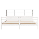 seng med reol uden madras 180x200 cm massivt fyrretræ hvid